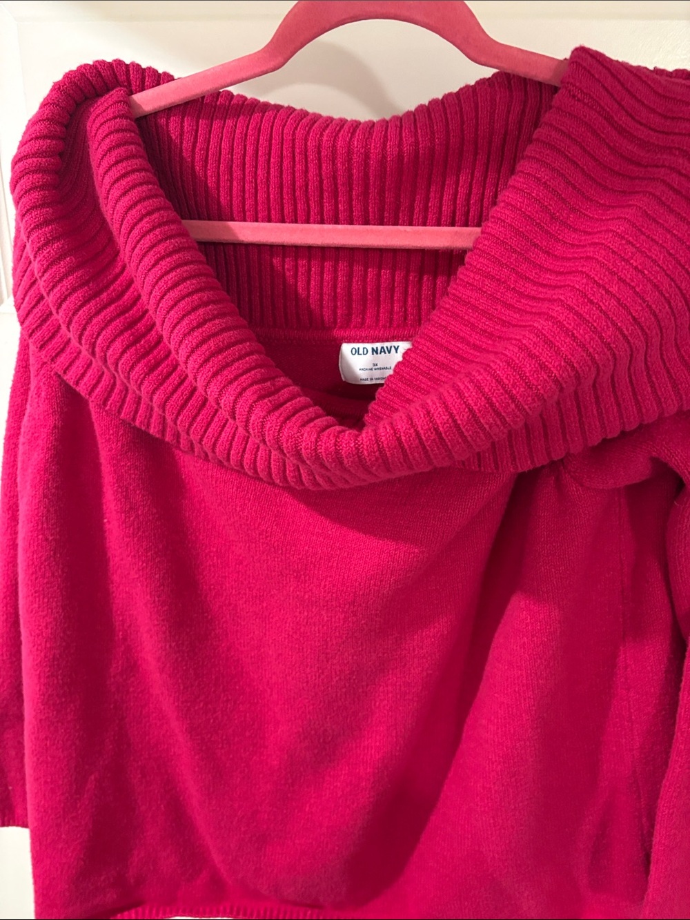 Old Navy Women's Hot Pink Cowl Neck Sweater